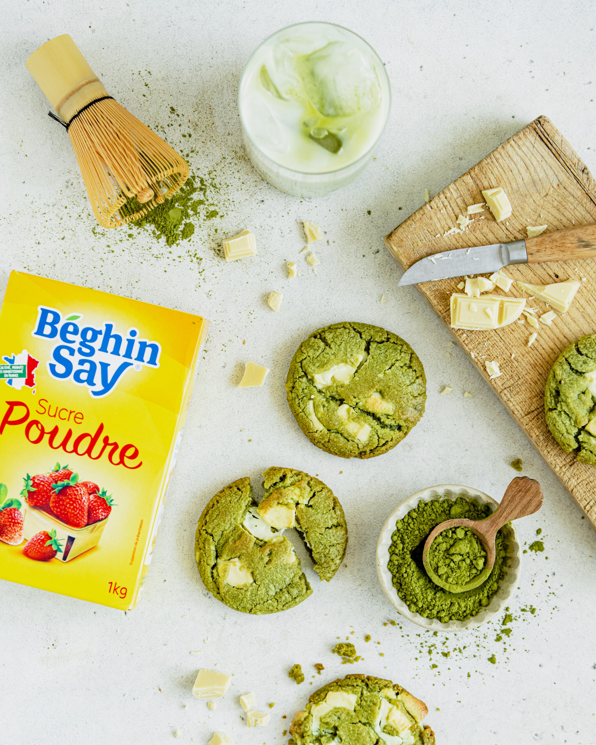 Cookies matcha chocolat blanc