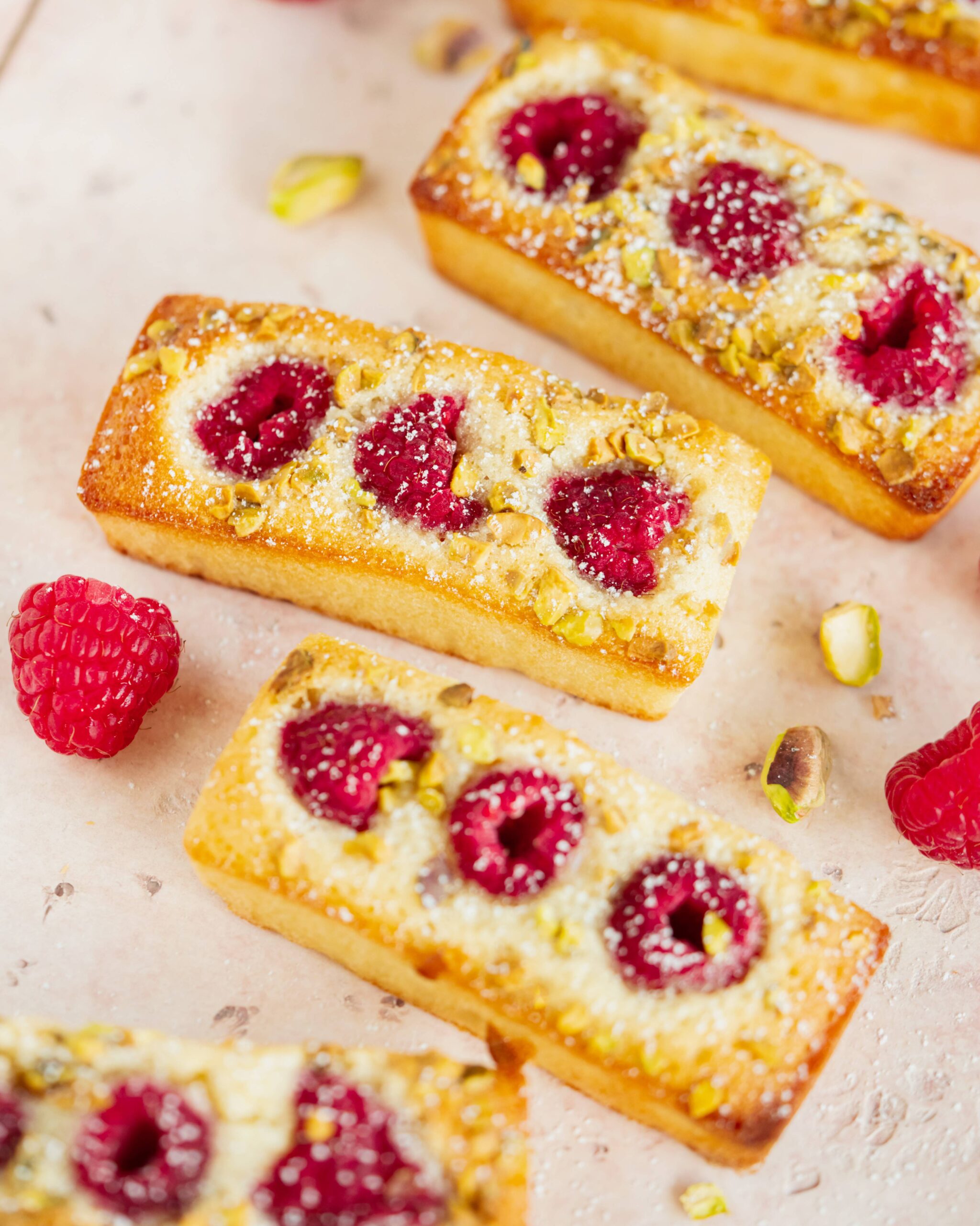 Financiers framboises pistaches